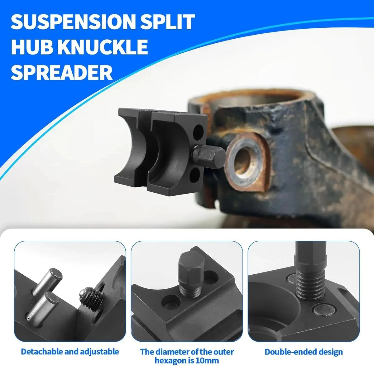 Universal Suspension Strut Split Hub Steering Knuckle Spreader Tool, Strut Spreader Tool Shock Absorber Strut Remover Tool Vue