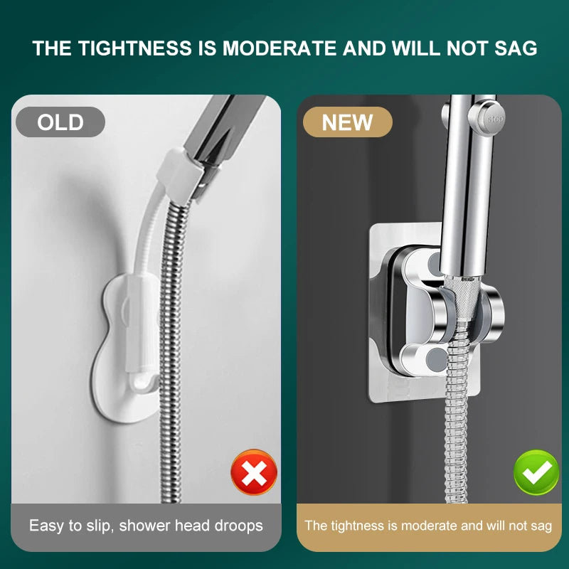 Universal Showerhead Holder Bracket Wall Mounted Punch Free Household Adjustable Shower Self Adhesive Bathroom Accessories Vue