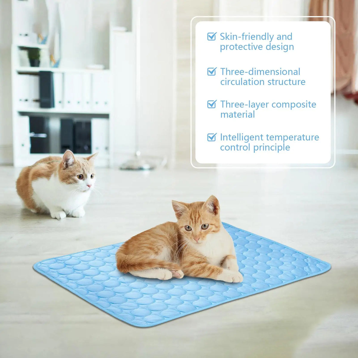 Ice-Silk Pet Cooling Mat, Breathable Washable Tear-Resistant Summer Pad, Portable Cool Mat for Dogs Cats, Camping Travel Beach Vue