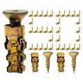 Expansion Screws for Wood Short Metal Nut Door Hinge Thread Repair Cabinet Furniture Assembly Drywall Installation Home Work Vue 50 pieces