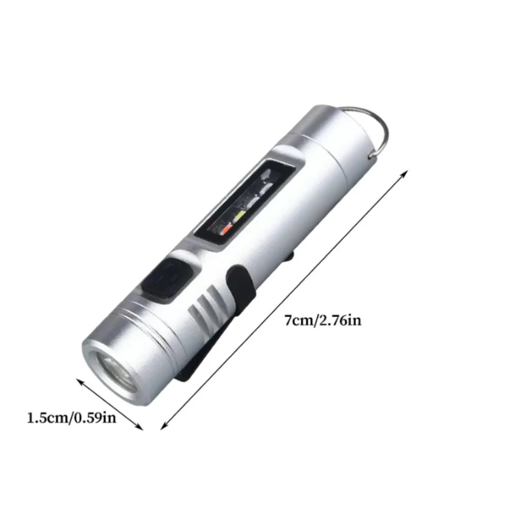 Bright LED Rechargeable LED Torch Bright 3 Modes Battery Flashlight Tiny Multi-Functional LED Flashlight Fishing Vue Silver