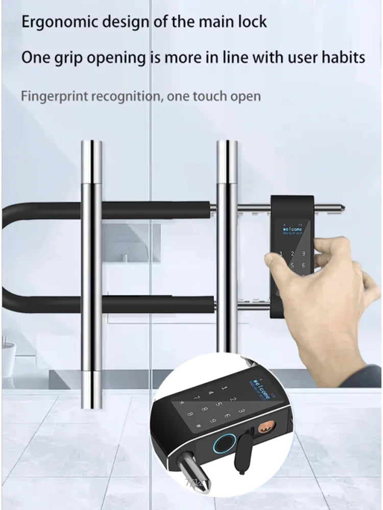 TYSH U-shaped Fingerprint Lock Tuya App Bluetooth Unlock Smart USB Charging Door Bicycle Motorcycle Lock Glass Door Lock ﻿ Vue