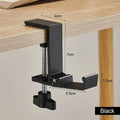 Collapsible Adjustable Desk Edge Hook Gaming Headset Desk Hanger Student Backpack Storage Hanging Hook Punch-free Home Organizer Vue Black