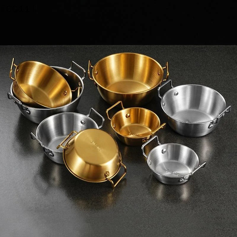 304 Stainless Steel Instant Noodle Bowl Korean Rice Wine Handle Salad Vue