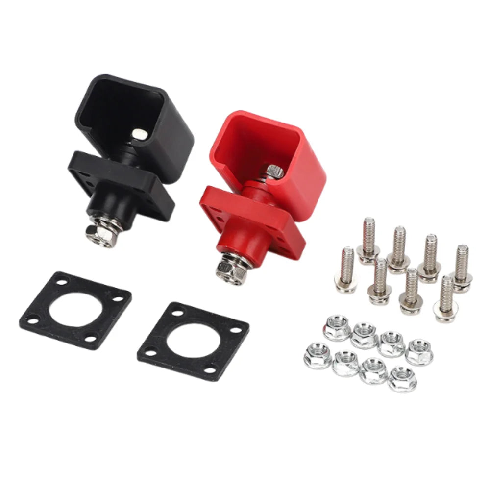 2Pcs 200A Lithium Battery Terminal Block Energy Inverter All-Copper Battery Power Terminal Safe Universal Vue 2Pcs