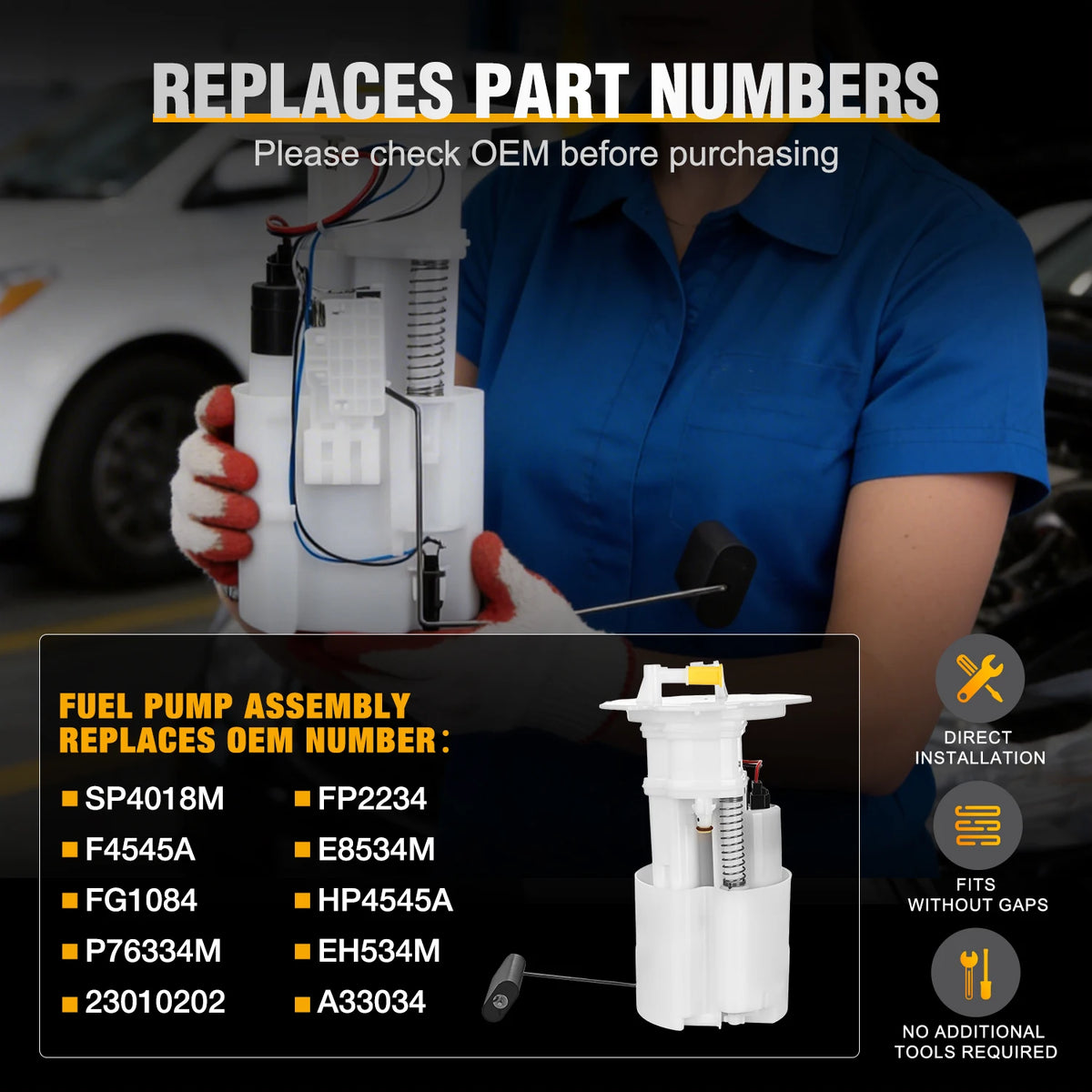 Nilight Fuel Pump Assembly E8534M Fit for Infiniti Nissan 350Z 2003-2009 G35 2004-2006 M35 2006-2008 M45 2006-2008 Automotive Replacement Electric Fuel Pumps Module Assembly Replaces # FG1084 Vue