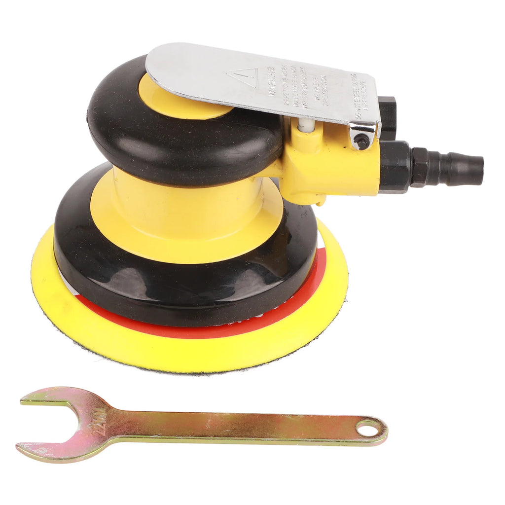 Sanding Machine Air Powered Sander Zinc Alloy Stable Fast Polishing 5in Air Random Orbital Sander for Metal Air Sander Vue Yellow