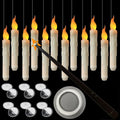 Remote Flameless LED Cone Shaped Floating Candle for Hanging Decor Home Classroom Birthday Party Halloween Christmas Indoor Vue Magic Control
