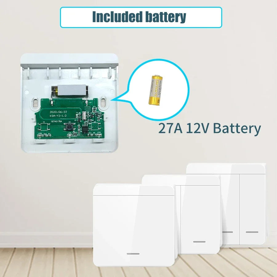 Wireless Smart Light Switch with 1/2/3 Gang RF 433MHz Remote Control Relay Receiver for Led Lamp AC 85-240V 10A DIY Module Vue