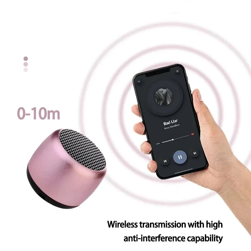 M1 Mini Bluetooth-compatible Small Speaker Portable Intelligent One Drag Two Small Steel Cannon Metal Wireless Sound Subwoofer Vue