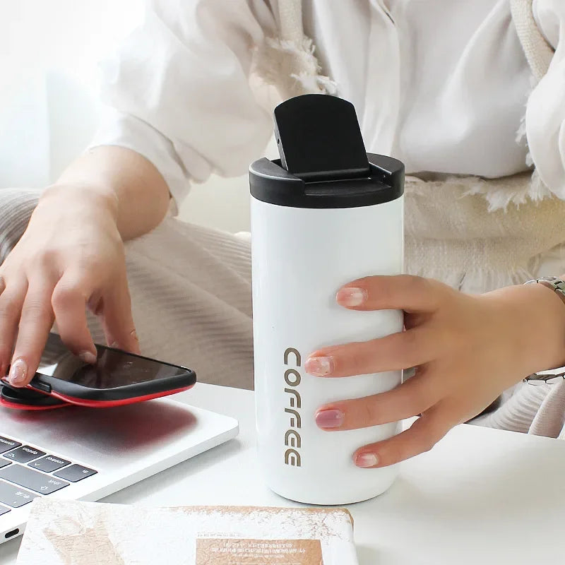 Stainless Steel Insulated Coffee Cup 304 Travel Mug Creative Fashion Design Business Gift Cross Border Car Cup Water Bottle Vue