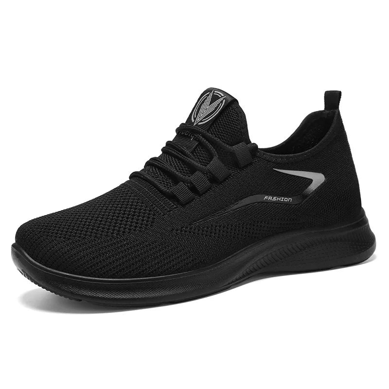 Men's Breathable Mesh Sneakers – Lightweight Non-Slip Casual Shoes Men's Mesh Sneakers Vue DG44-Black 47