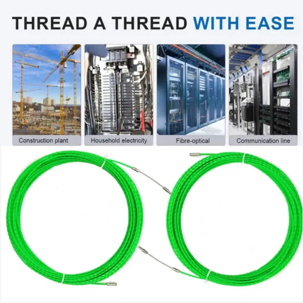 4MM Diameter Cable Guide Tape Puller 5-50 Meter POM Material Cable Push Puller Glass Fiber Green Color Electrical Cable Puller Vue