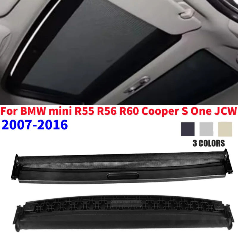 Car Panorama Sunroof Sunshade Curtain Cover Front/Rear of Sunroof Visor for BMW mini R55 R56 R60 Cooper S One JCW 2007-2016 Vue