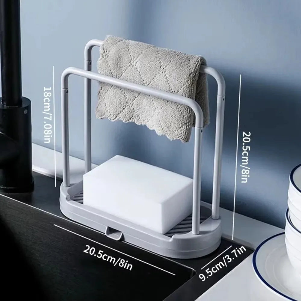 Double-Layer Kitchen Storage Rack Universal Simple Drain Rack No-Drill Water Drainage Dishwashing Cloth Drying Rack Kitchen Vue