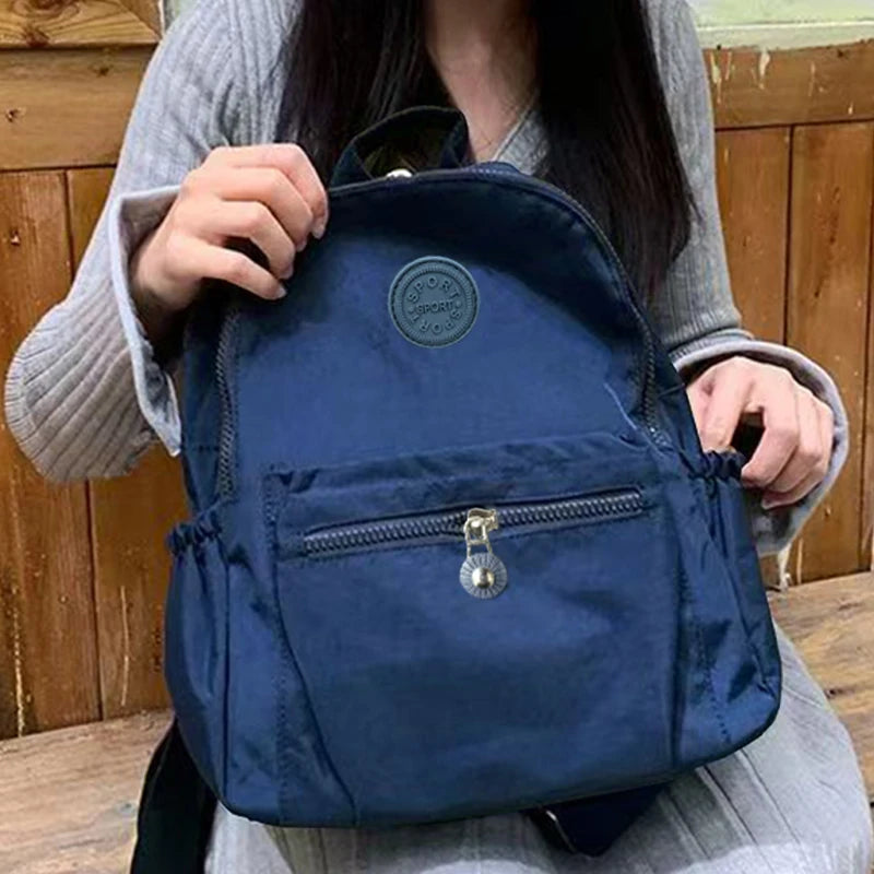 Ladies Multi-color Backpack Round Logo Design Fashionable Women's