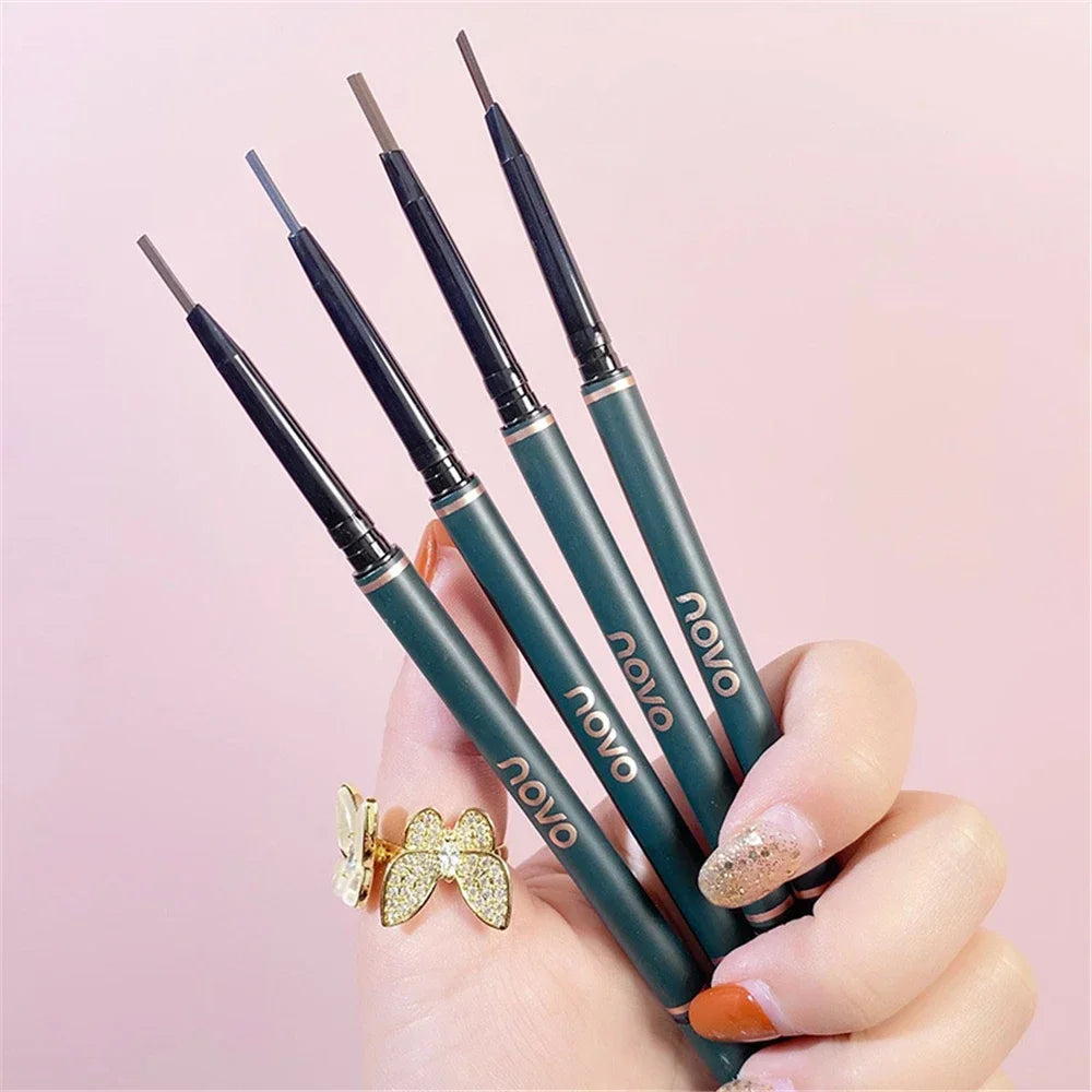 Novo Color Double Eyebrow Pencil with Brush Waterproof Lasting Extremely Slim Sketch Eye Brow Tattoo Pen Eye Makeup Cosmetic Vue