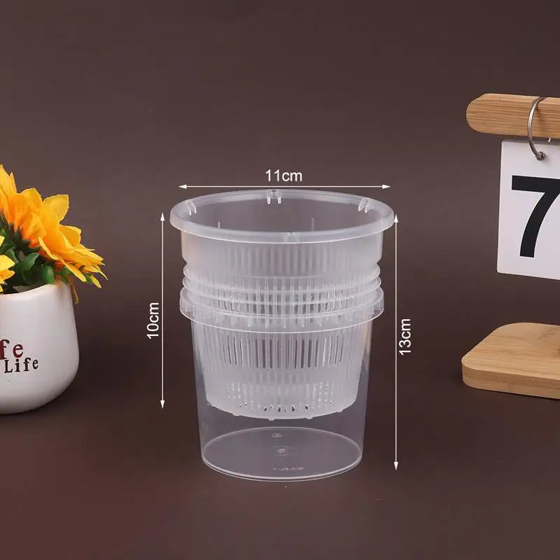 Self Watering Flowerpot Double-Layer Pots For Plants Nursery Pots With Holes Garden Automatic Absorbing Water Root Control Pots Vue Flat 11cm