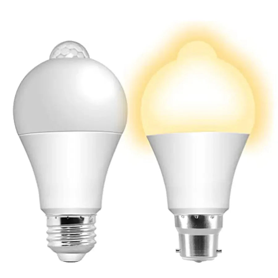 Security Led Light Bulb with Motion Sensor E27 E26 B22 12W 85-265V Movement Activated Dusk to Dawn Lamp for Porch Garage Hallway Vue