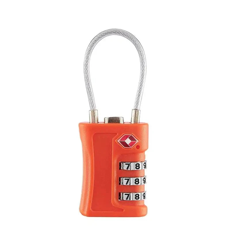 TSA Customs Code Lock for Travel Luggage Password Changeable black Lock Contrast Design Padlock 3 Digit Combination Lock Vue orange 2