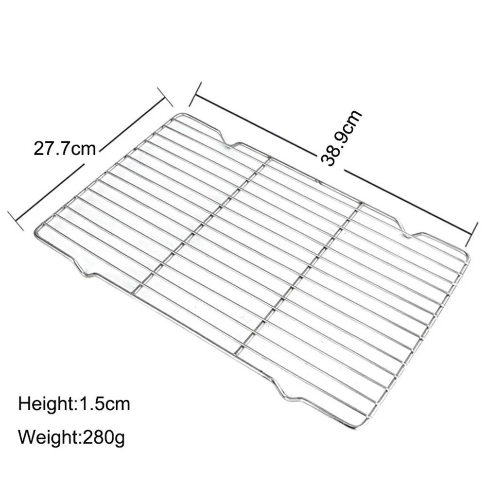 Stainless Steel Cooling Rack Non-stick Silver BBQ Tray Barbecue Vue 38.9x27.7cm