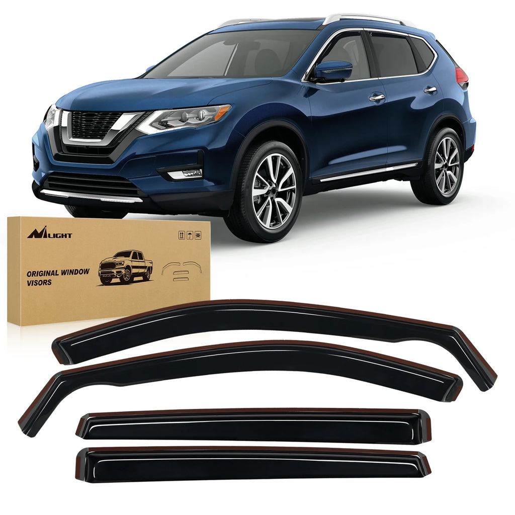 Nilight in Channel Rain Guards for Nissan Rogue 2021-2026 (NOT for Pathfinder Models) Side Window Deflectors Window Visors for Fresh Air in Rain, Highway Wind Noise Reduction-4PCS Vue 2014-2020 United States