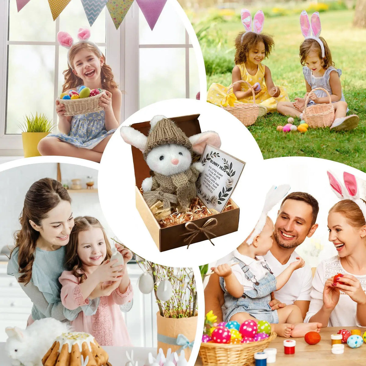 Cute Plush Bunny Portable Hugging Companion Doll Small Stuffed Toys for Girls Kids Birthday Christmas Easter Valentines Indoor Vue