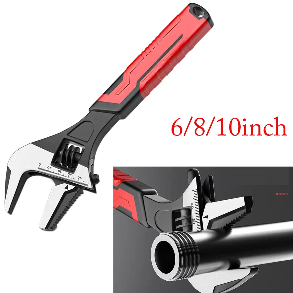 Adjustable Wrench 6/8/10 Inch Large Jaw Spanner Plumbing Tool Adjustable Wrench Vue