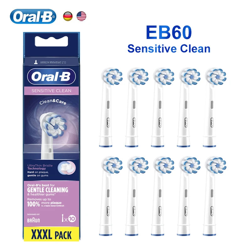 Oral-B EB60 Soft Tooth Brush Heads Sensitive Clean Original Replacement Nozzles Refill Electric Toothbrush Spare Parts 1-12 pcs Vue
