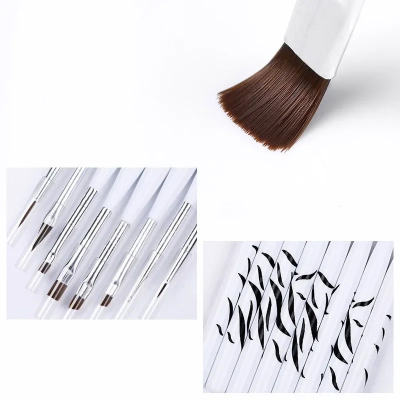 Nail Art Brush Ombre Brushes UV Gel Nail Polish Brush Painting Drawing Carving Pen Set For Manicure DIY Design Tools Vue