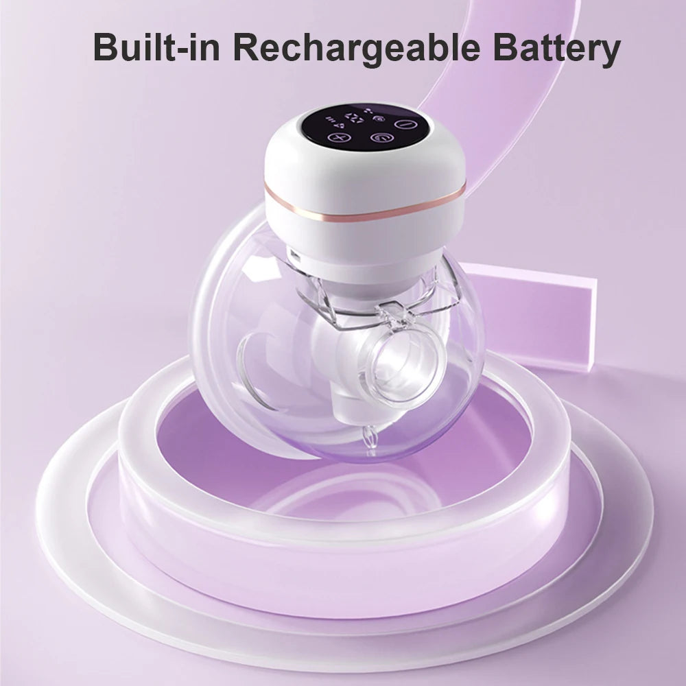2pcs Wearable Breast Pump Portable Electric Breast Pump Hands Free Low Noise Milk Puller with 26mm Silicone Flange Vue