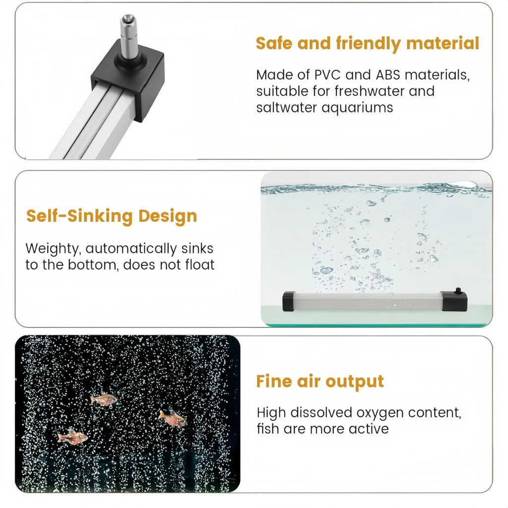 Stainless Steel Bubble Strips Oxygen Pumps Bubble Stones Dispersion Sand Strips for Fish Tank Aquarium Landscaping Decoration Vue
