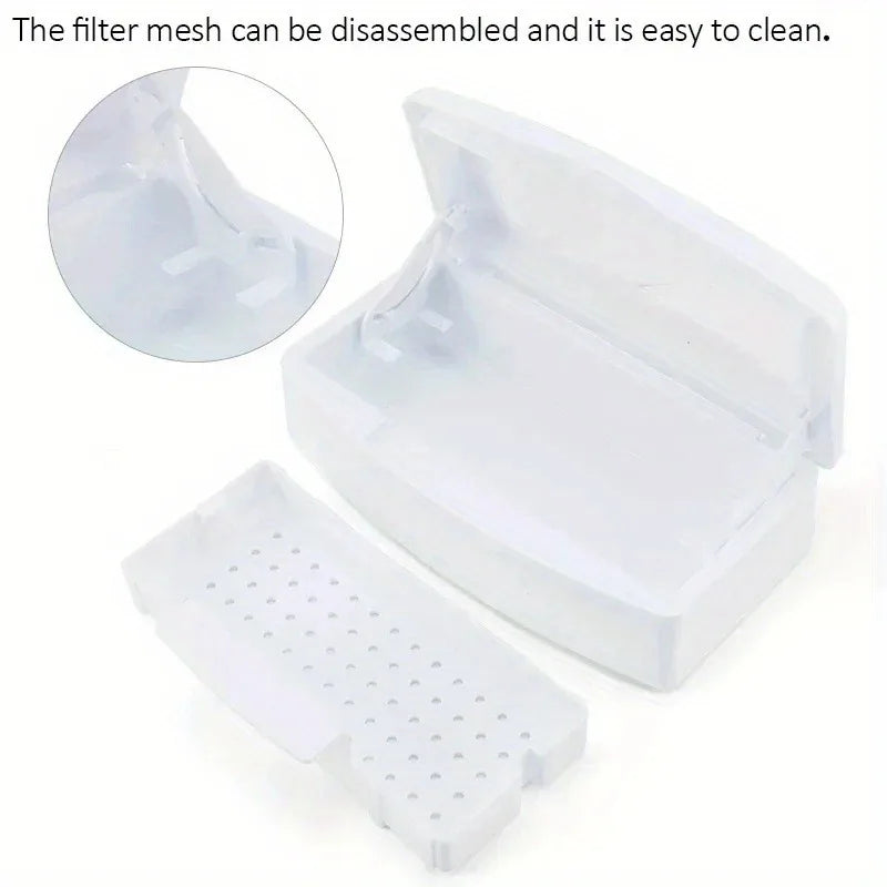 1PC Nail Sterilization Box Nail Tools Sterilization Box False Eyelash Cleaning Box Alcohol Cleaning Soaking Filter Box Vue