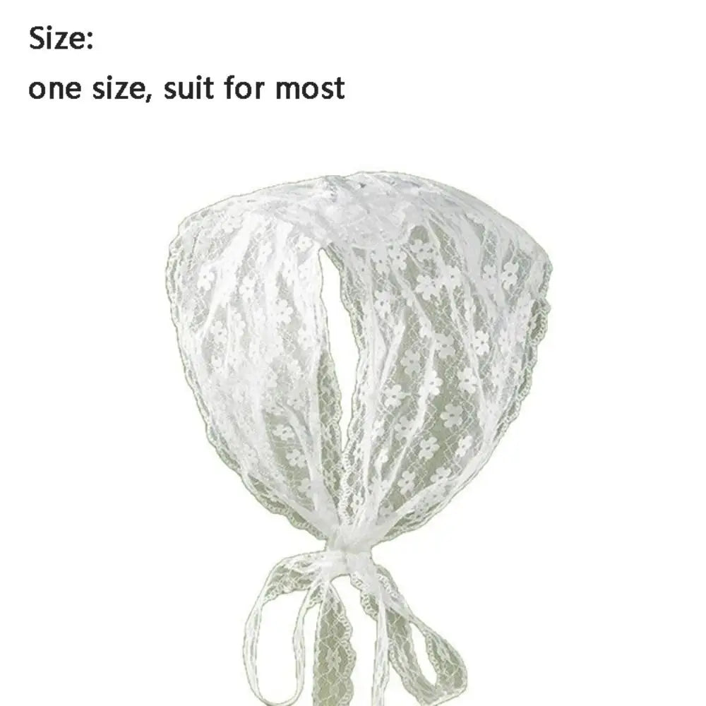 Cloth Lace Design Headscarf Triangular Shape Lightweight Fabric