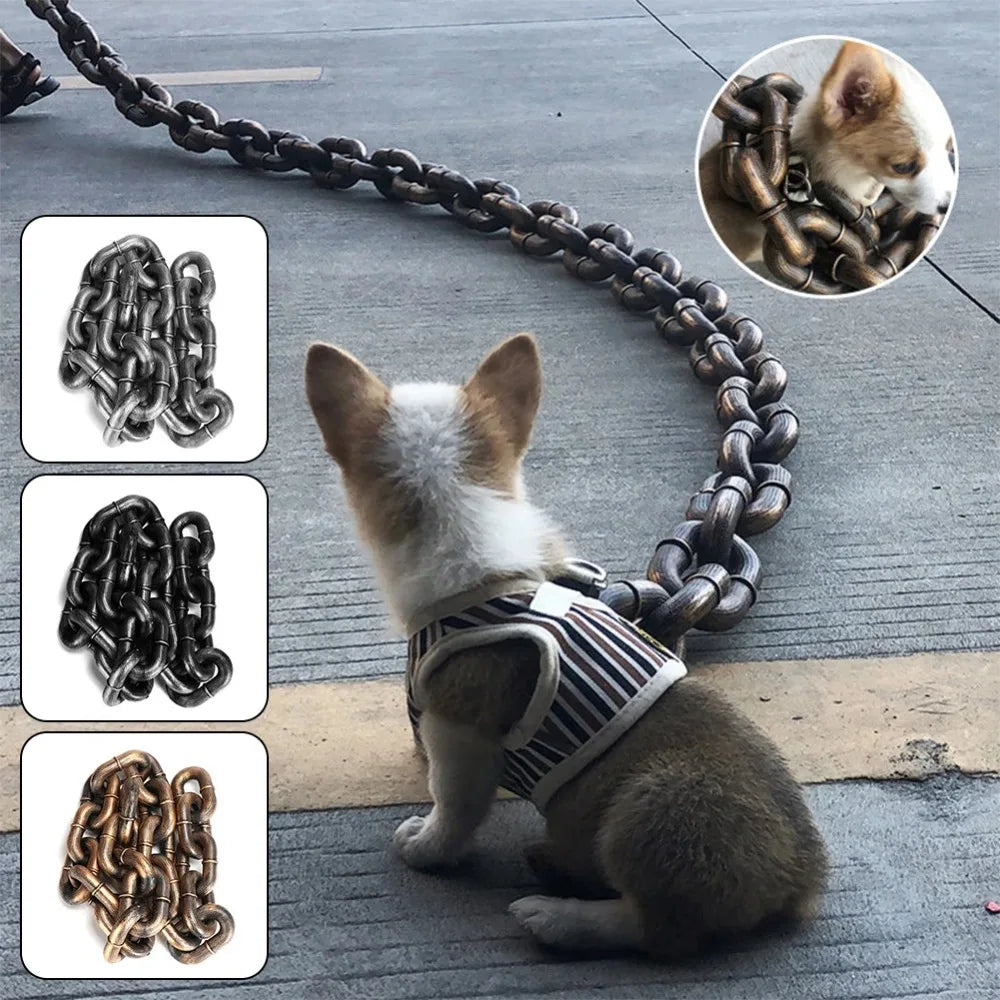 Halloween Dog Accessories Plastic Simulation Dog Chain Bold Light Weight Dog Tractions Rope Old Style Pet Leash Cat Props Vue