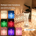 Luxury Crystal Bedside Lamp, LED Ambient Table Light for Bedroom Home Office Hotel Decor Vue RGB Clear 16 colors