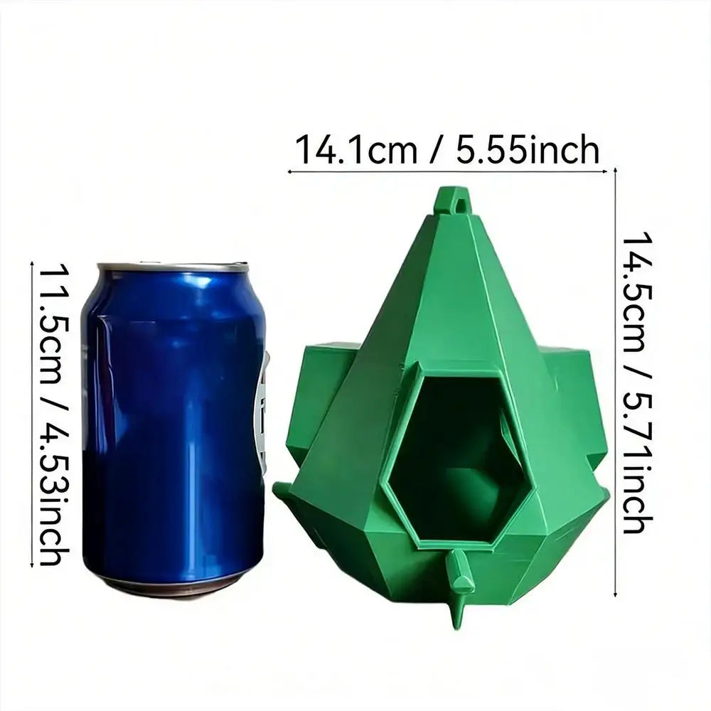 Hangable Bird Feeder House Shelter Food Station Roof Design Weather Resistant Easy Refill Wild Bird Feeders for Adults Elderly Vue Green
