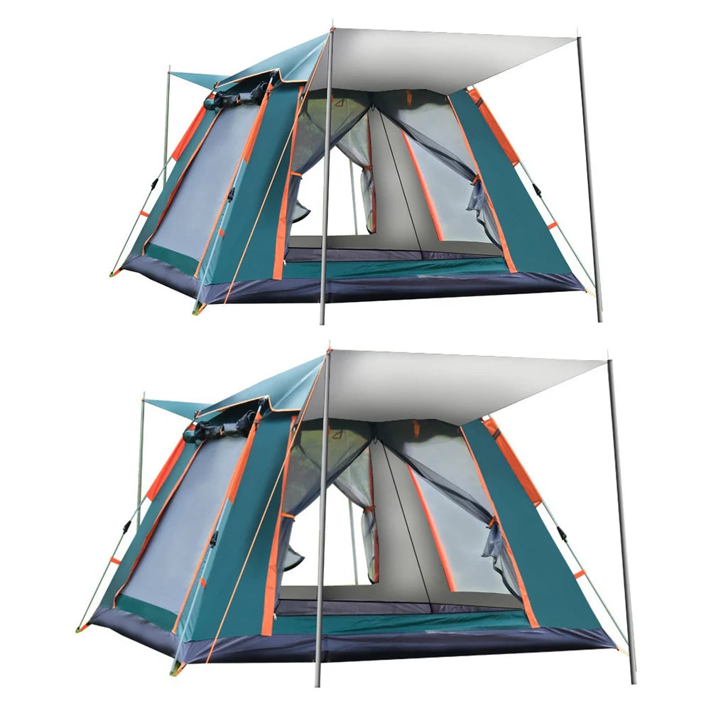 Automatic Quick Open Tent with Canopy Automatic Camping Tent Sun-Protection Portable Hexagonal Tent for Family 3-4/4-6 People Vue