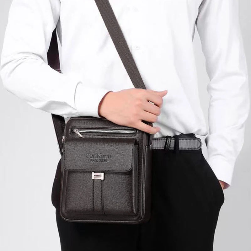 Men's Leather Crossbody Shoulder Bags Tote Fashion Business Man