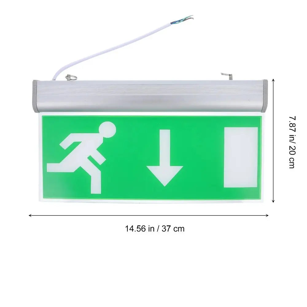 Commercial LED Emergency Sign Lamp Exit Sign Safety Evacuation Indicator Light Left Right Green Bulb Security Light School Vue