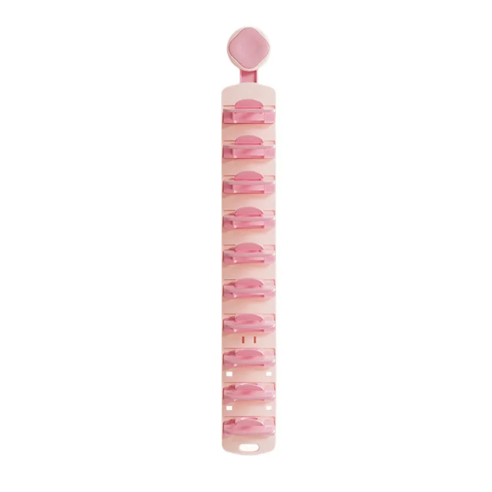 Built-In Spring Clips Suction Cup Hat Display Rack No-Drill Large Capacity Hat Storage Clips Space Saving Vue Pink