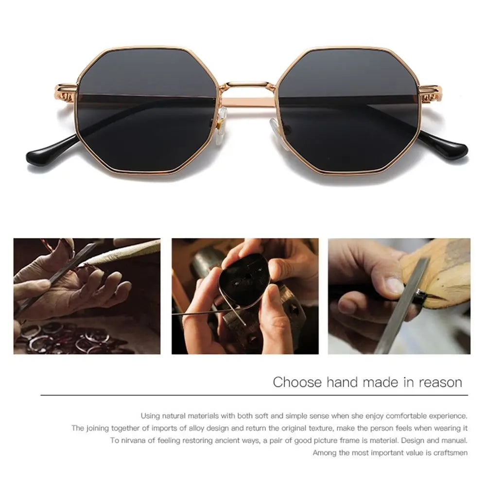 Vintage UV Protection Shades Polygon Sun Glasses Sunglasses Men Women