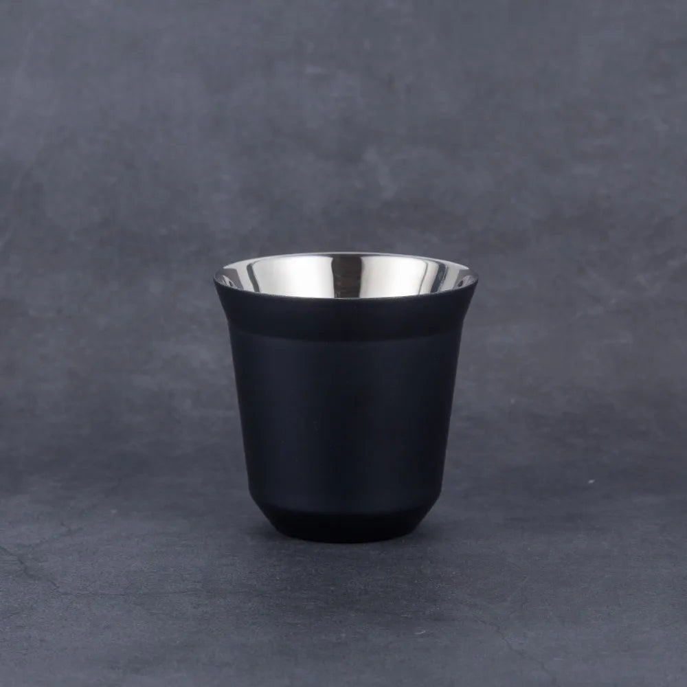 Summer Espresso Mugs Insulated Double Wall Beer Cups Small Capacity Vue Black