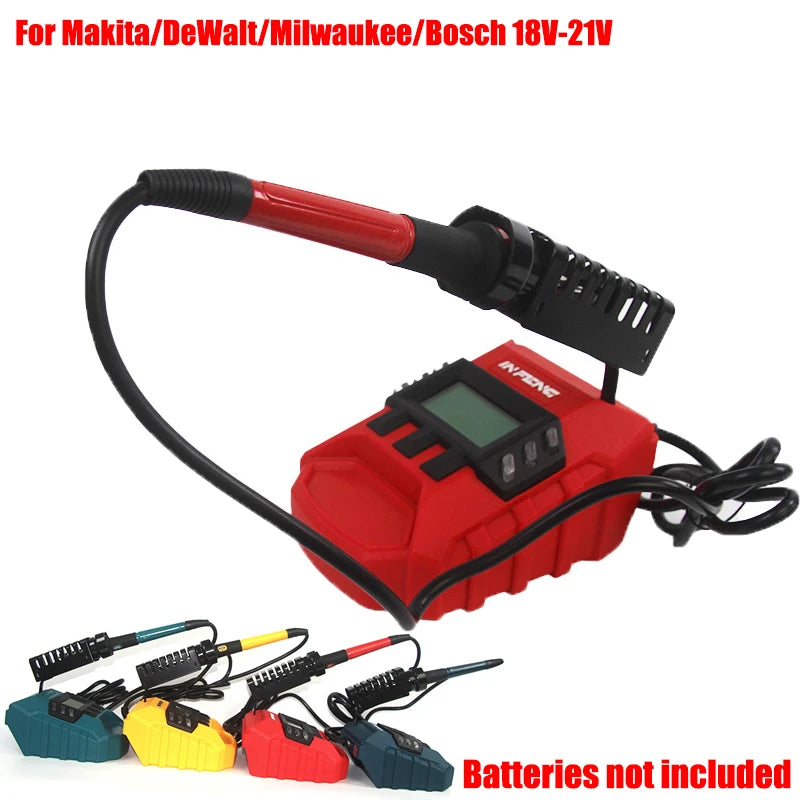 Portable Cordless Rapid-Heating Soldering Iron for Makita/Milwaukee/Bosch/DW 18/20V Lithium Batteries with USB and Type-C Ports Vue