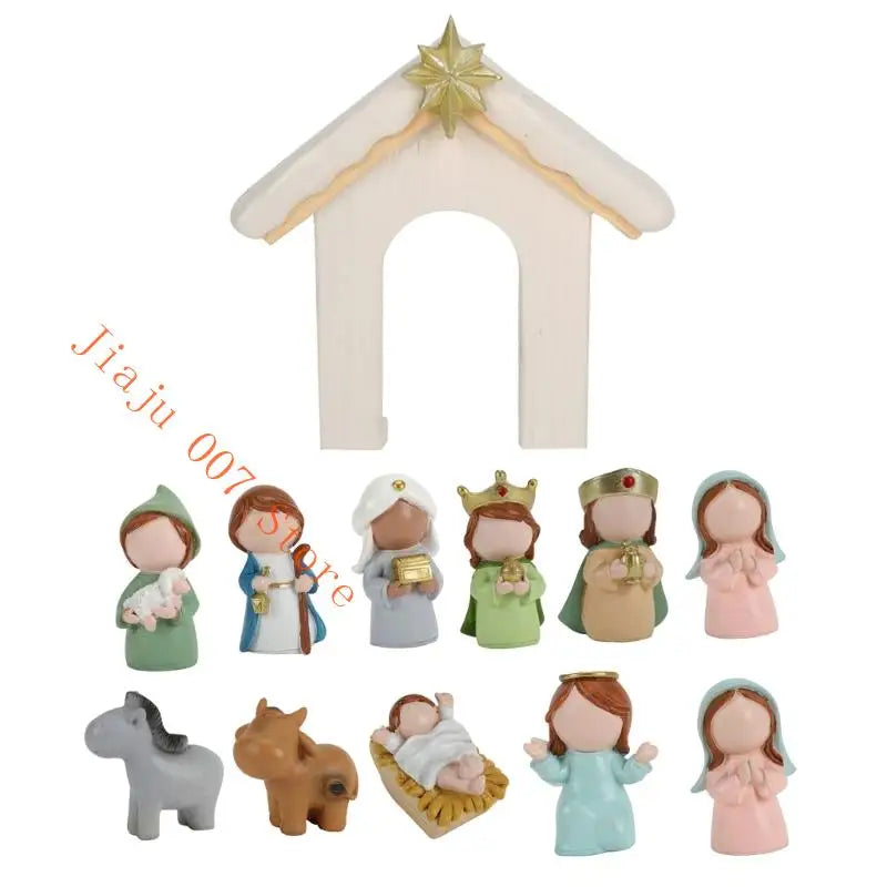 Christmas Nativity Scene Figurines Set – Holy Family Resin Statue Nativity Figurine Set Vue