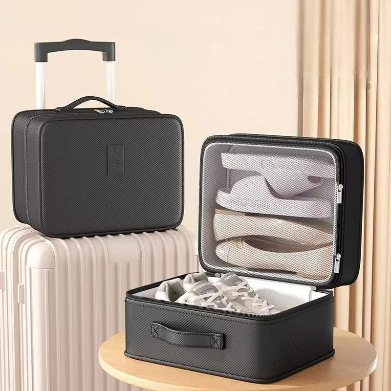 Upgrade Travel Shoe Bag Organizer Zipper Waterproof Sneakers Storage Bag Multi layer can store 3pair shoe box Vue