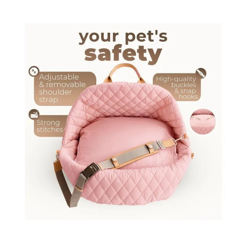 Multifunctional Pet Bag, Fashionable Pleated Cotton Three-in-one Car-mounted Dog Bag Cat Bag Pet Bed Vue