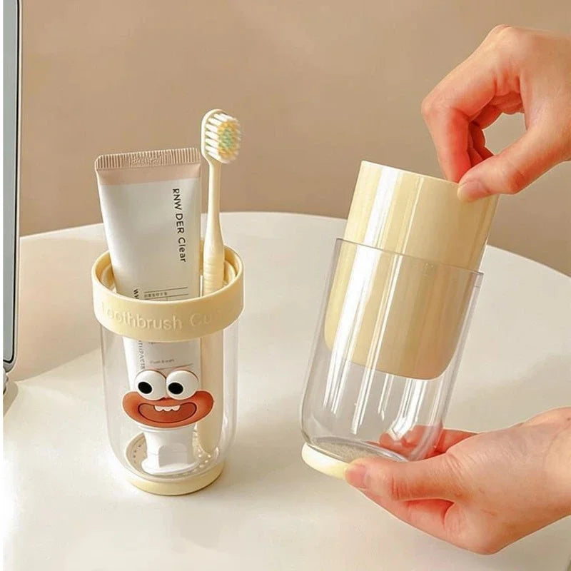Cute Travel toiletries set Portable toothbrush mouthwash cup For Couples Adults Kids Compact Hygienic Gift For family trip Vue