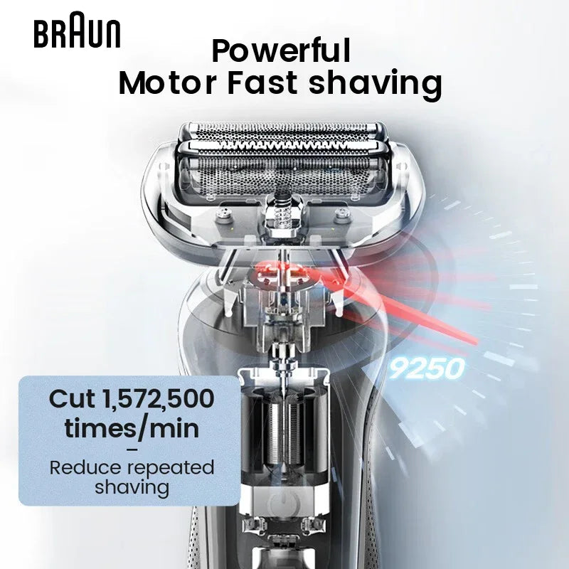 Braun Series 6 Pro Electric Shaver 62-S1200s for Men Wet and Dry Razor Turbo Gentle Shaving Modes with Precision Trimmer Pouch Vue