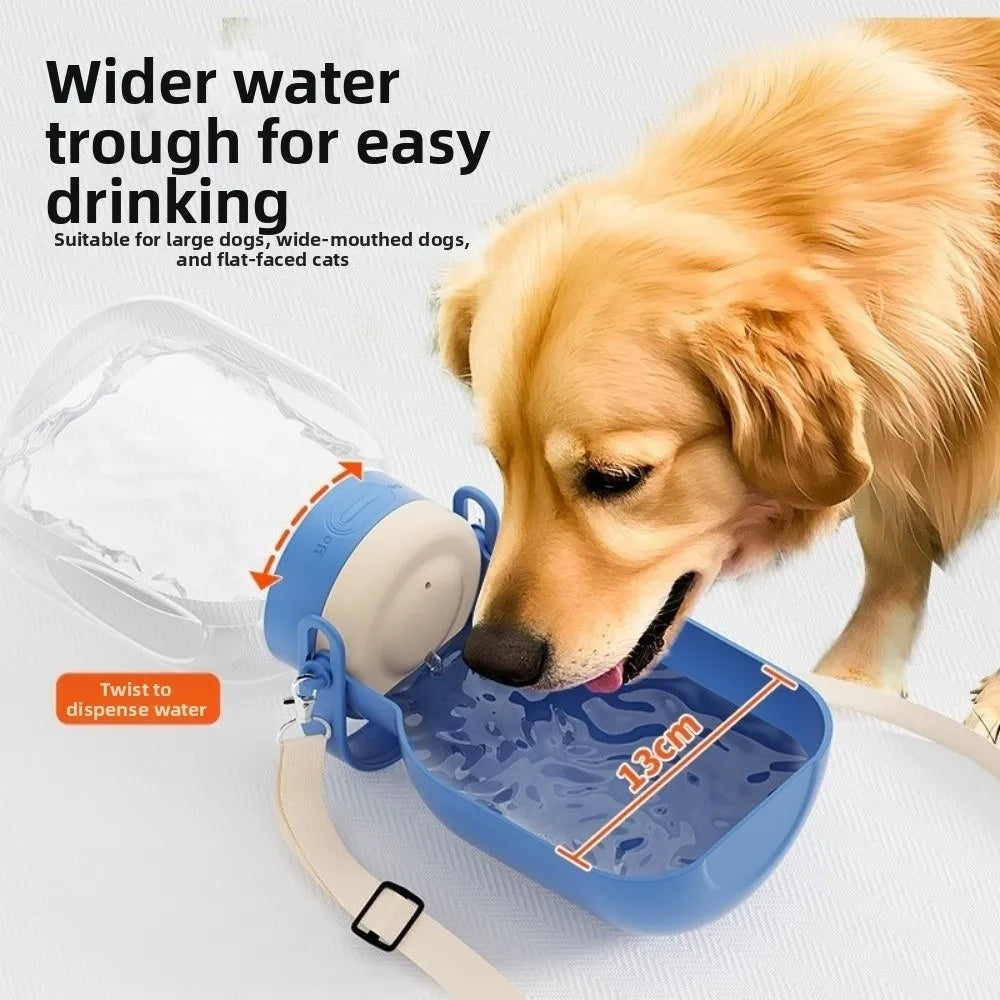 2 in 1 Design Dog Water Bottle Leak-Proof Large Capacity Pet Drinking Bottle Plastic with Food Containe Dog Outing Kettle Vue